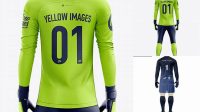 6903+ Men’s Full Soccer Goalkeeper Kit with Pants PSD Mockup Back View Free Photoshop Mockup Design