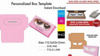 6906+ Eyelashes Box Template Easy Editable