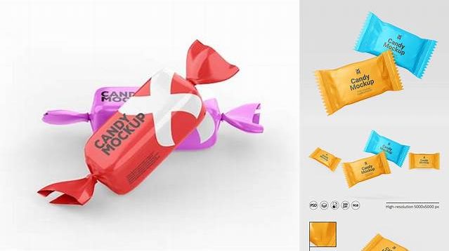 6908+ Metallic Candy PSD Mockup Unique and Creative Free PSD File