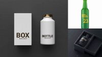 691+ Matte Bottle with Box PSD Mockup High-Resolution Editable PSD