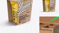 6913+ Soup Cup in Kraft Box PSD Mockup / Front 3/4 View Eye-Level Shot Digital Download PSD for Free