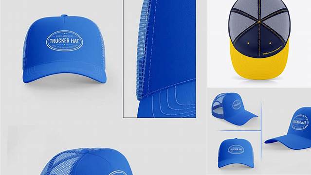 6915+ Trucker Cap with Flat Visor PSD Mockup Inside View Free Digital Resource for Designers