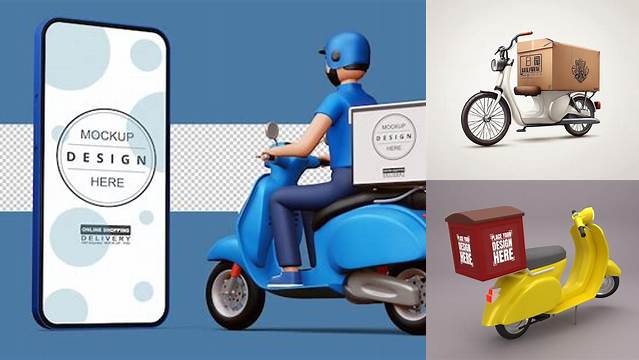 6917+ Moto Delivery Mockup Free High-End PSD Download