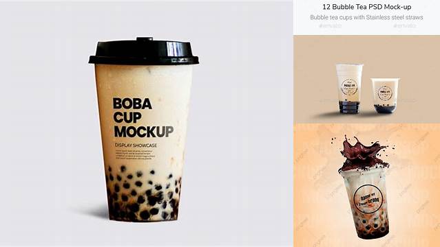 6918+ Mockup Cup Boba Best for Showcase