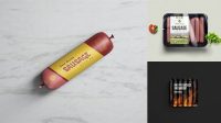 6919+ Vacuum Sausages Pack PSD Mockup Professional Design PSD