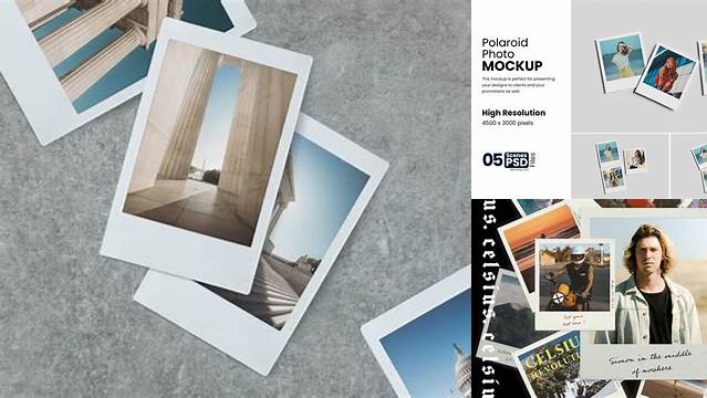 692+ Mockup Polaroid Free Modern PSD Templates