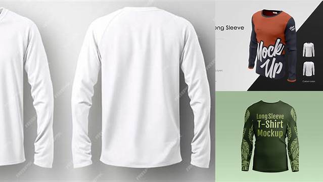 6921+ Mens Long Sleeve T-Shirt HQ PSD Mockup Back View Stylish PSD for Free