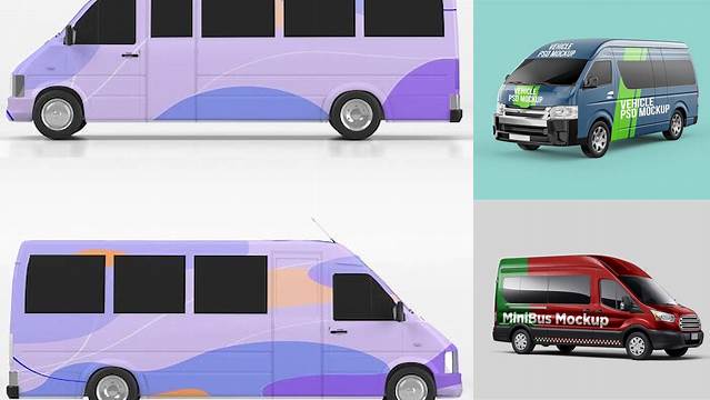 6922+ Minibus PSD Mockup Top view Professional Editable Freebie PSD