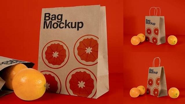 6924+ Bag with Oranges PSD Mockup Stylish PSD for Free