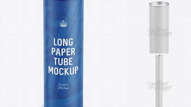 6925+ Long Paper Tube with a Flat Lid High-Angle View Best Free Mockup PSD