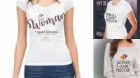 6926+ Woman’s T-Shirt PSD Mockup Front View Versatile and Elegant PSD File