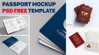 6927+ Passport Mockup Smart Object PSD