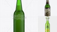 6930+ 500ml Long-Neck Green Bottle Mock-up Premium Free Graphic Resource