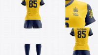 6935+ Women’s Full Rugby Kit HQ PSD Mockup Half Side View Smart Layer Mockup Free