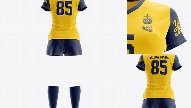 6935+ Women’s Full Rugby Kit HQ PSD Mockup Half Side View Smart Layer Mockup Free