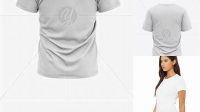 6937+ Men’s Loose Fit Graphic T-Shirt Back View Editable Photoshop Free Mockup