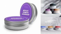 6939+ Metallic Cosmetic Jar PSD Mockup Top View Creative Design PSD Free Download