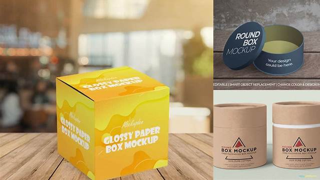 6941+ Glossy Round Paper Box PSD Mockup Photoshop Resource Free