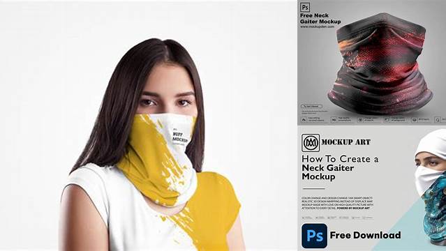 6941+ Neck Gaiter Mockup Free Layered Photoshop Template