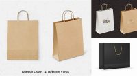 6941+ Paper Bag with Rope Handles PSD Mockup Front View Fully Layered PSD Freebie