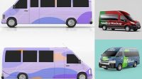 6943+ Minibus Mockup Psd Include TIFF