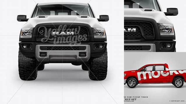 6944+ Dodge Ram 1500 PSD Mockup Front View Modern PSD Templates