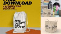 6947+ Laundry Bag Mockup Free Digital Download