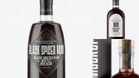 6950+ Clear Glass Black Rum Bottle PSD Mockup Smart Layer PSD