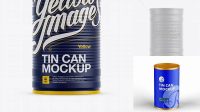 6950+ Matt Tin Can PSD Mockup Eye-Level Shot Free Photoshop Mockup Design