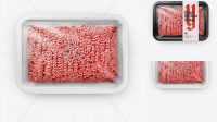 6951+ Plastic Tray With Beef Mince PSD Mockup Top View Layered PSD File Free Download