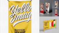 6952+ Glossy Vinyl Banner PSD Mockup Front View Free PSD for Creatives