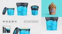 6955+ Matte Ice Cream Cup PSD Mockup Front View Exclusive PSD Design Freebie