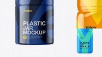 6955+ Plastic Jar in Shrink Sleeve PSD Mockup Front View Premium Free Mockup PSD