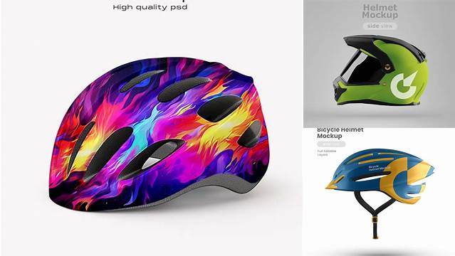 6958+ Bike Helmet Mockup Professional Design PSD