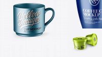 6958+ Matte Metallic Cup PSD Mockup High Angle Premium Mockup Freebie