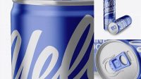 6964+ Two 250ml Metallic Aluminium Cans PSD Mockup Download Exclusive PSD Mockups