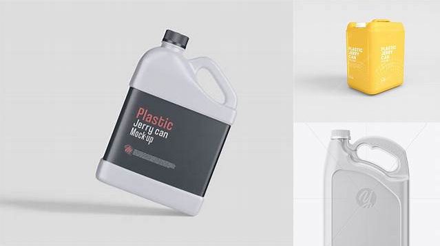 6965+ 5L Glossy Plastic Jerry Can PSD Mockup Free PSD