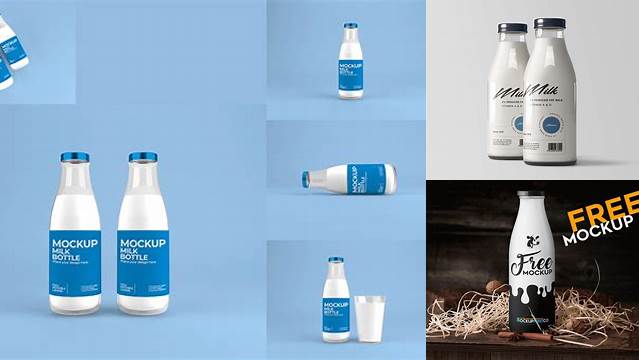 6966+ Milk Bottle Mockup Psd Free Download Premium Quality Freebie