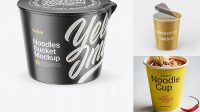 6969+ Noodles Bucket with Film PSD Mockup Elegant Photoshop Mockup