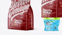 6972+ Glossy Plastic Food Bag PSD Mockup Halfside View High-Resolution PSD Download