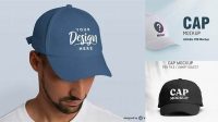 6972+ Mini Figure Wearing Cap PSD Mockup Editable Graphic Design Files