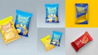 6973+ Snack Pack PSD Mockup Half Side View Free PSD for Creatives