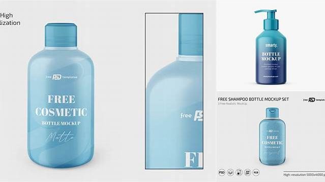 6975+ Blue Shampoo Bottle PSD Mockup Easy-to-Edit Photoshop Freebie