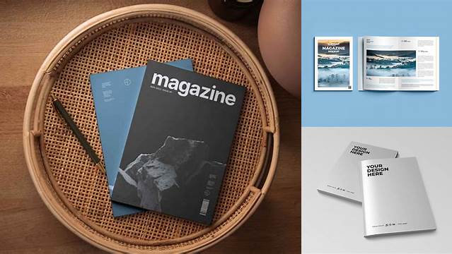 6980+ Two Magazines PSD Mockup Top View Digital Download