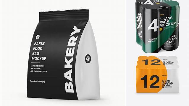 6982+ 12 Can Matte Pack PSD Mockup Half Side View Free PSD Mockup Resource