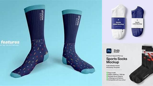 6988+ Men's Socks PSD Mockup Best for Showcase