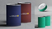 6989+ Glossy Tin Can with Ring PSD Mockup Editable Mockup PSD