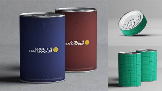 6989+ Glossy Tin Can with Ring PSD Mockup Editable Mockup PSD