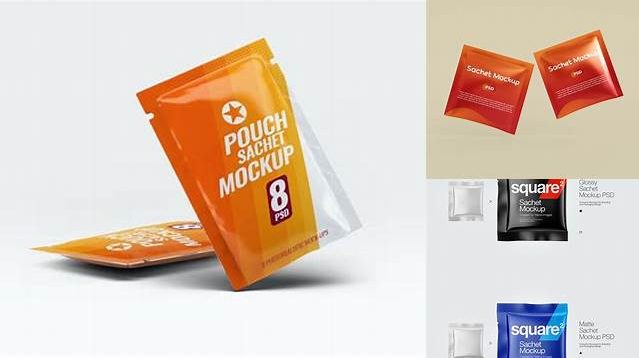 700+ Box with 18 Sachets PSD Mockup Download Professional PSD