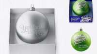 700+ Matte Christmas Ball in Paper Box PSD Mockup High-Angle Shot Premium Freebie for Designers